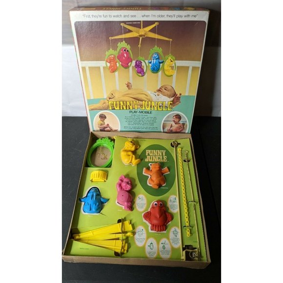 Vintage 1972 general mills fun jungle play-mobile Crib Mobile in the box rare! - Picture 2 of 12